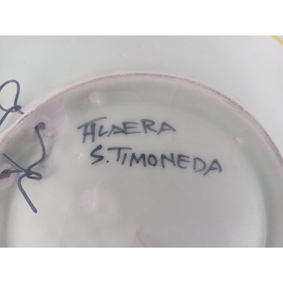 Decorative Plate Talavera S Timoneda Hand Painted Signed Hanging Ceramic Plate - Picture 6 of 6